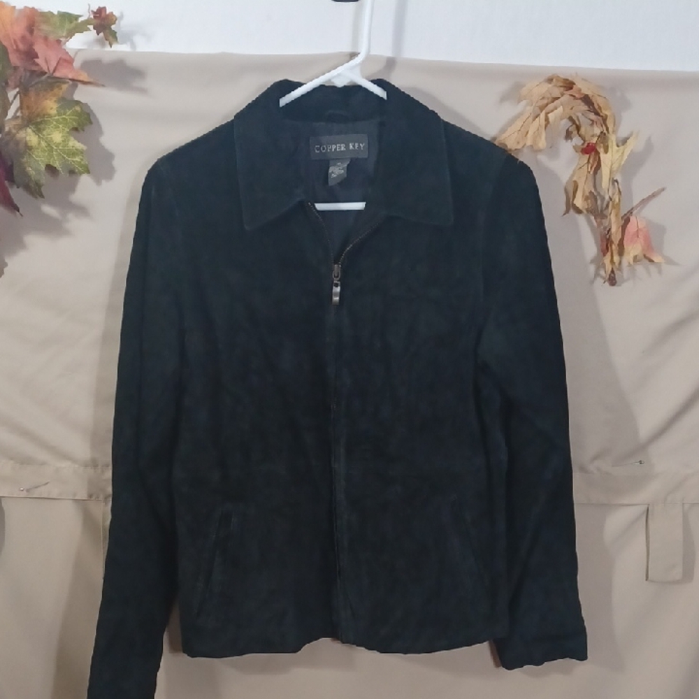 Copper Key Women's Dark Leather Jacket Size XL